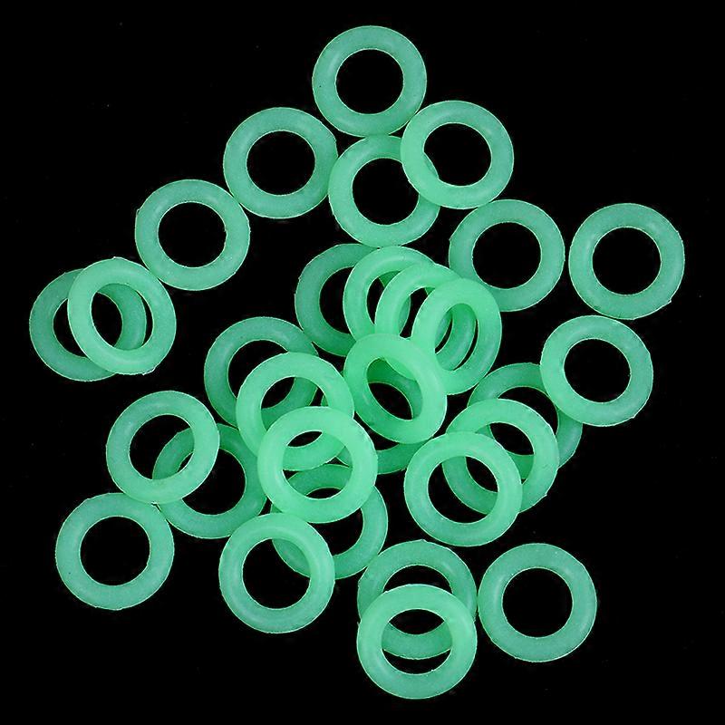 30Pcs/Pack Rubber Nail Tent Fluorescent Ring Camping Nail Night Vision Luminous Ring Round Multifunctional Tents Accessories