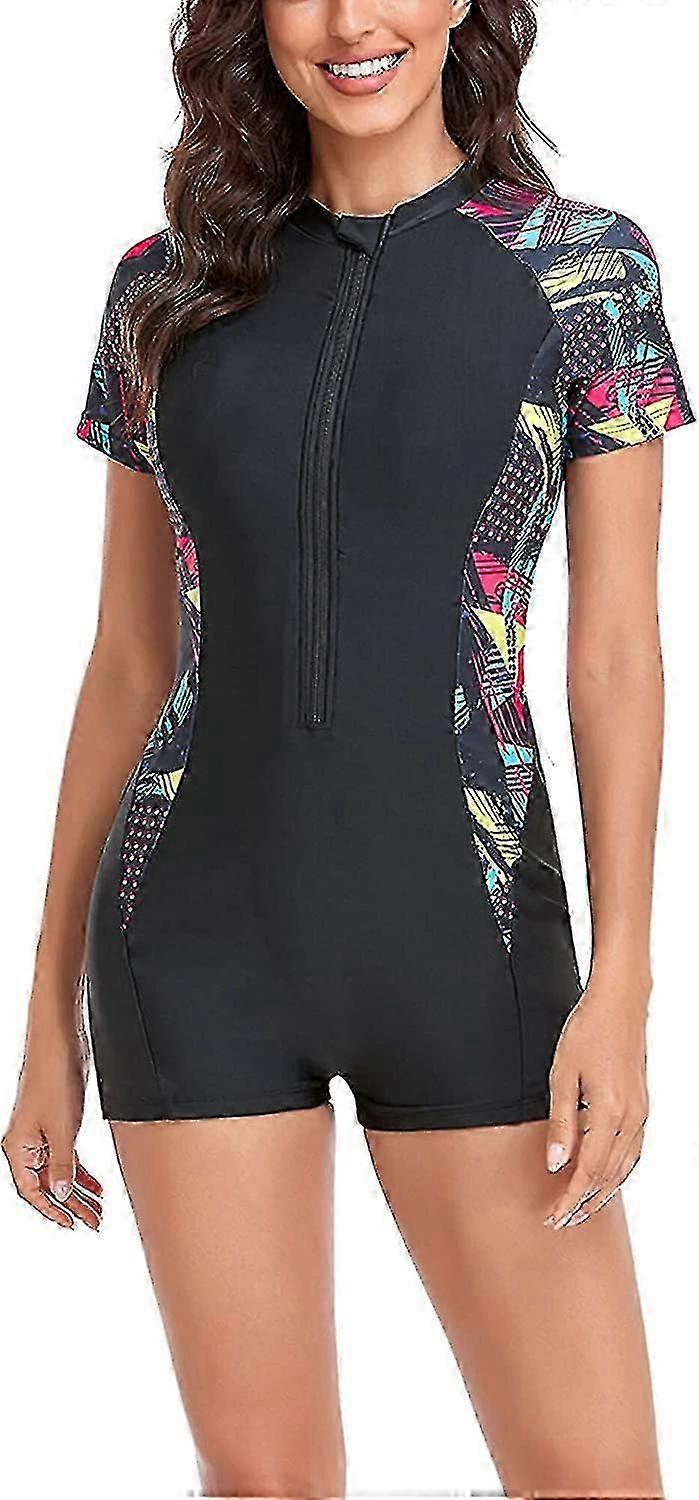 « Maillot de bain une pièce femme manches longues Rash Guard Combinaison femme Maillot de bain athlétique Surf Plongée Zip Front Maillots de bain Maillot de bain Xinmu » f54