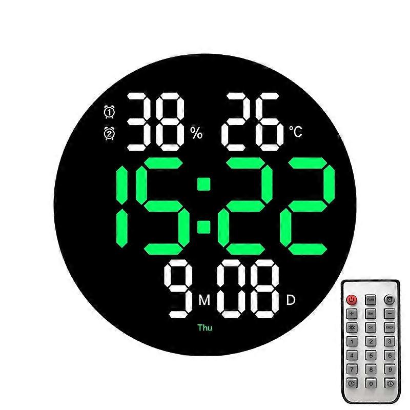 10-Inch Led Digital Wall Clock 2-Color Large Screen Electronic Clock With Temperature Display