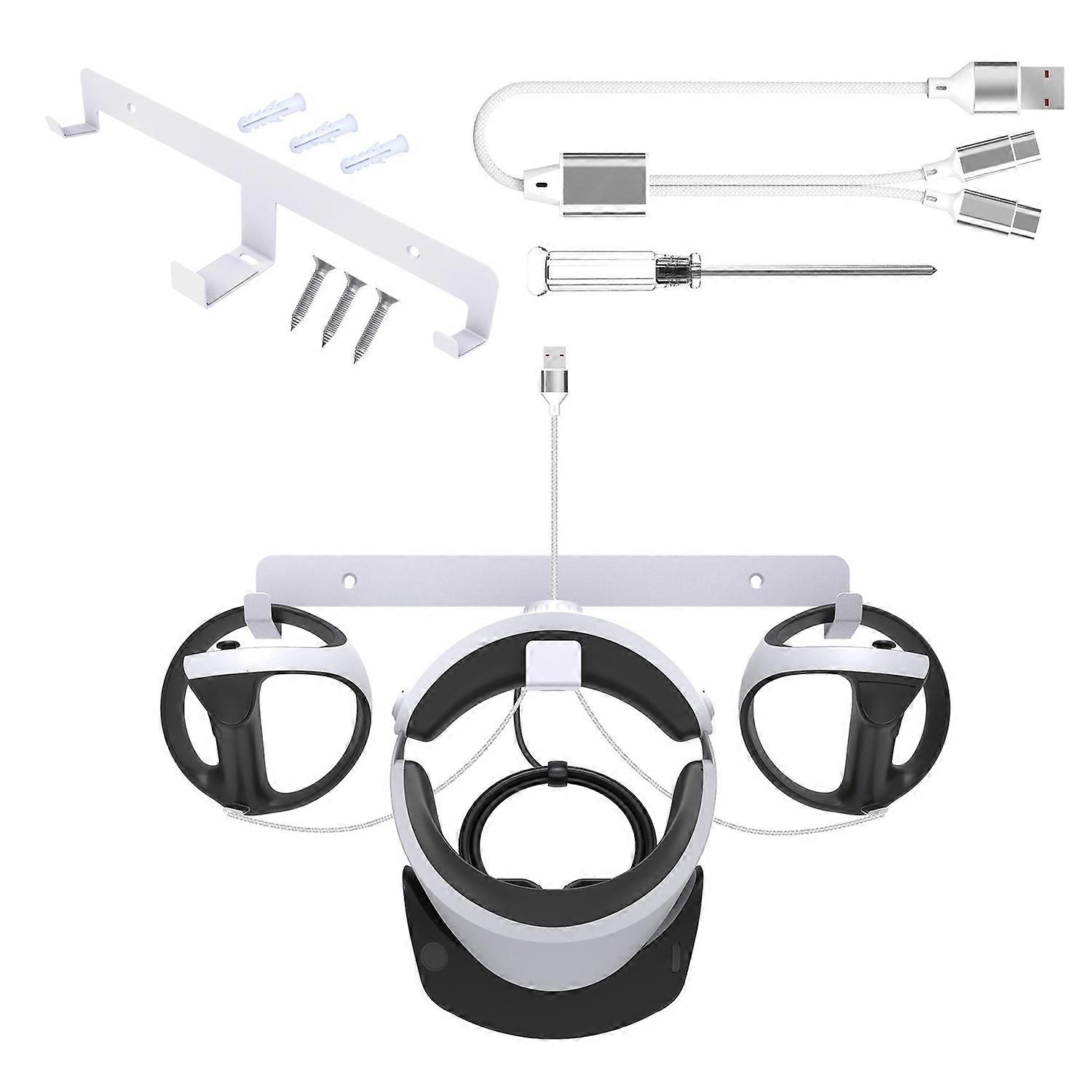 JYS JYS-P5170 For PS VR2 Wall Mount Iron Storage Stand VR Headset Controller Rack with Charging