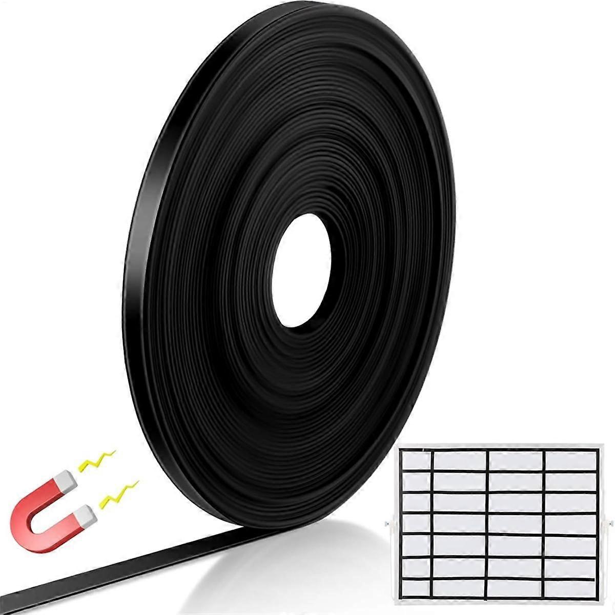 Black Tape Roll Strips, Magnetic Board Dividers Magnetic Marker Lines for Classroom Office Art Acce