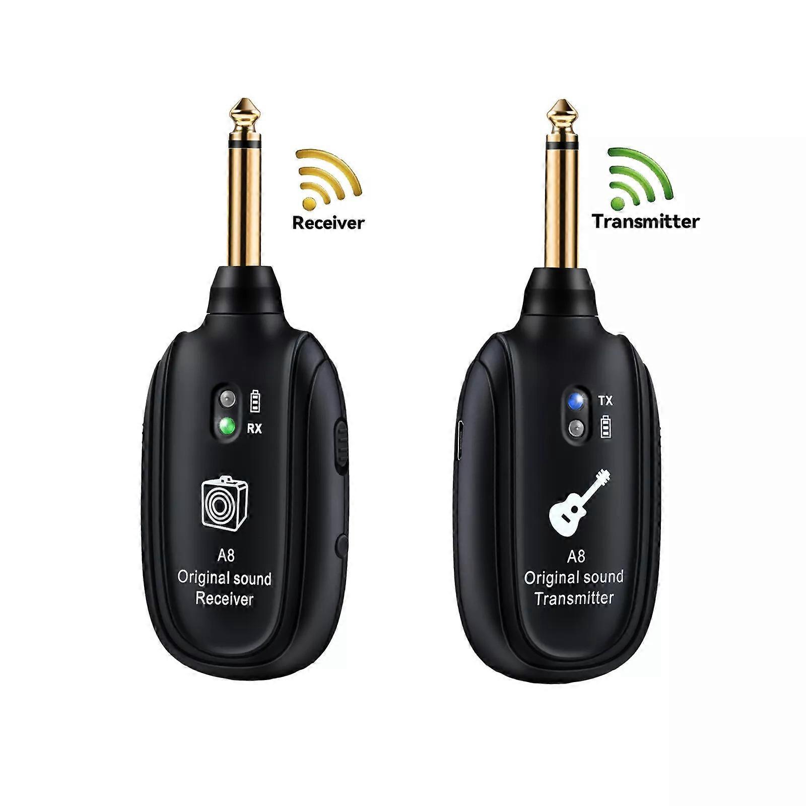 Wireless Guitar System Transmitter Receiver Rechargeable for Guitar Bass Violin
