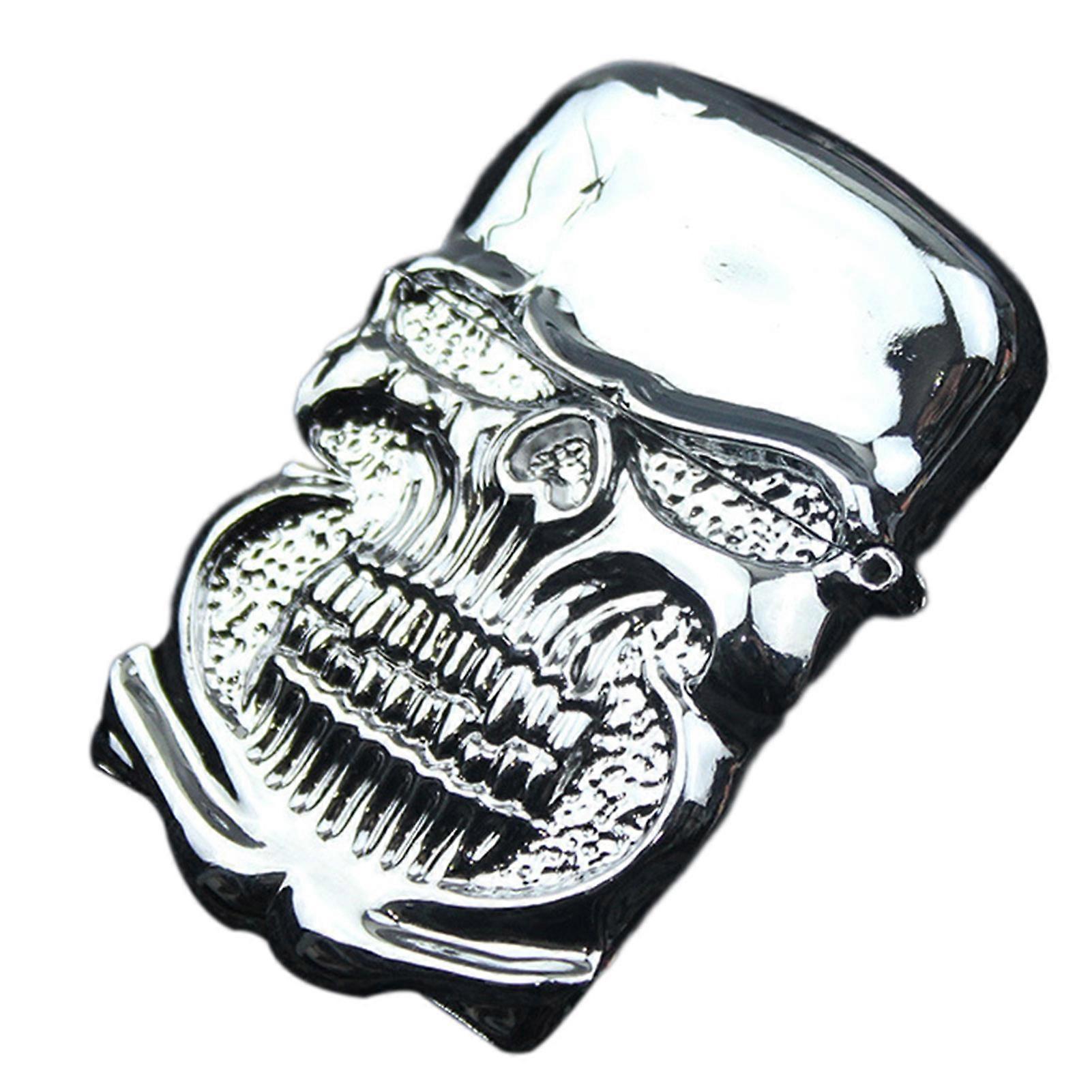 Double-Sided Heavy Armor Skull Kerosene Lighter - Retro Embossed Metal Creative Design