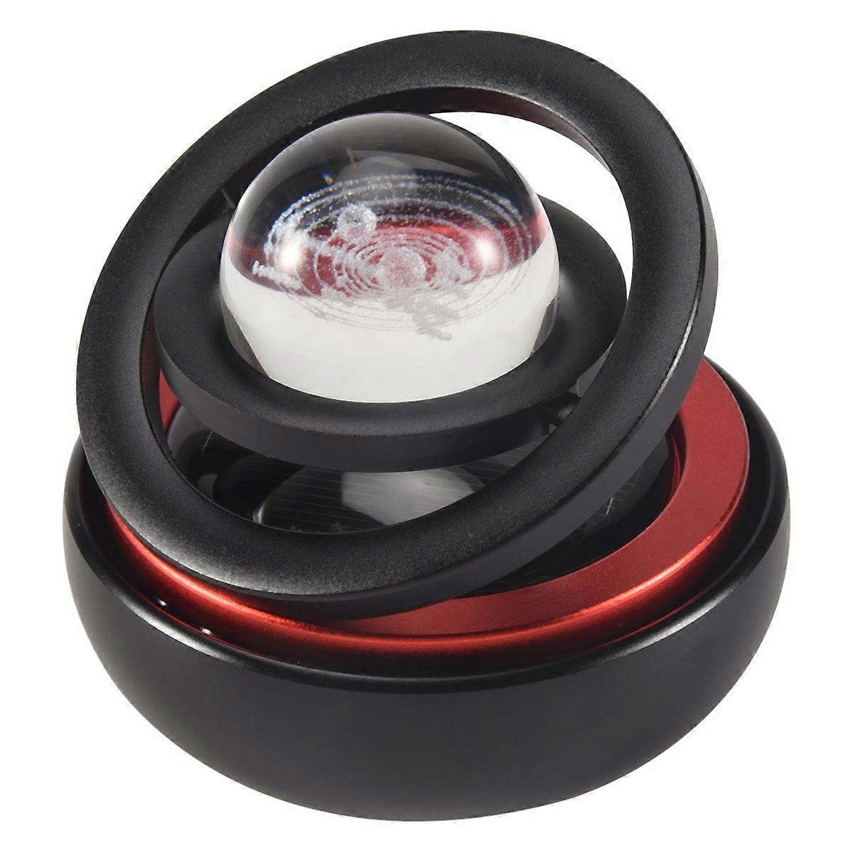 Car Solar Power Air Freshener, Aromatherapy Fragrance Diffuser Suspension Double Ring Air Diffuser, Black