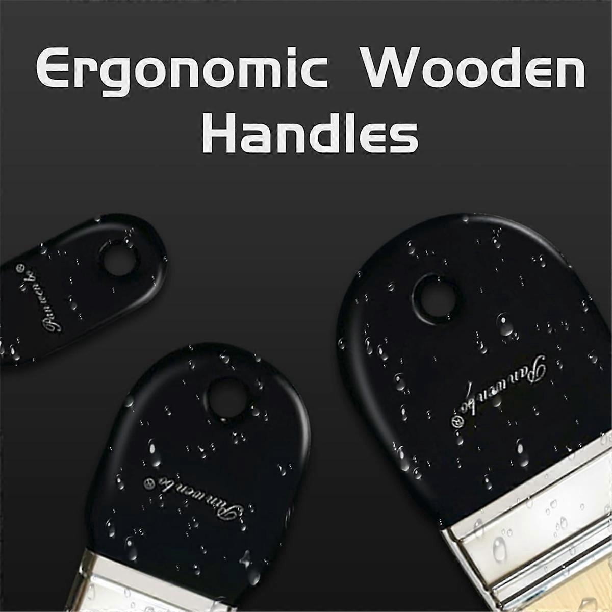  Flat Paddle Paint Brush Set (3in)