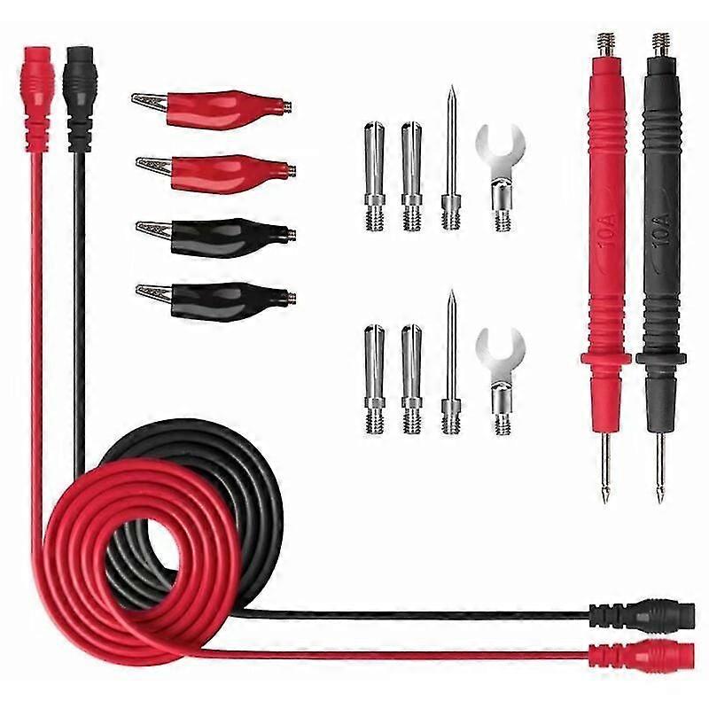 16 in 1 multi-function free combination multimeter test lead set, silicone test line, electronic test probe set
