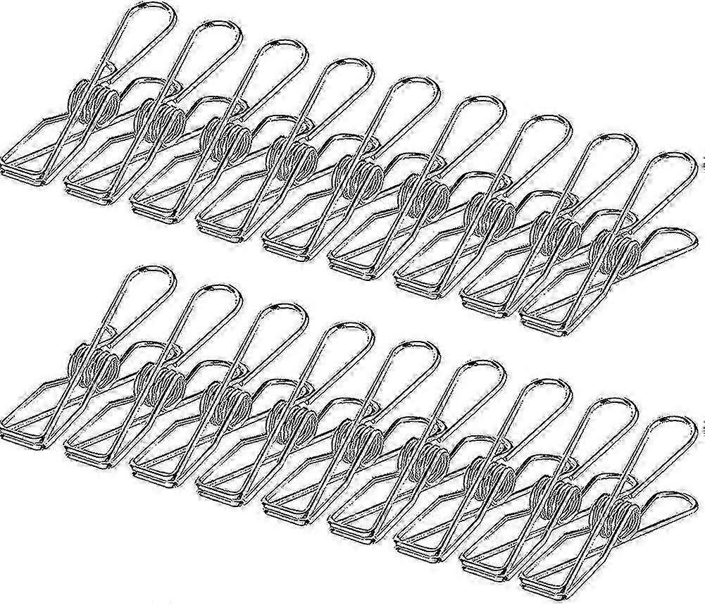 100 Pack Clothes Pegs, Stainless Steel Laundry Hanging Clothesline Clips