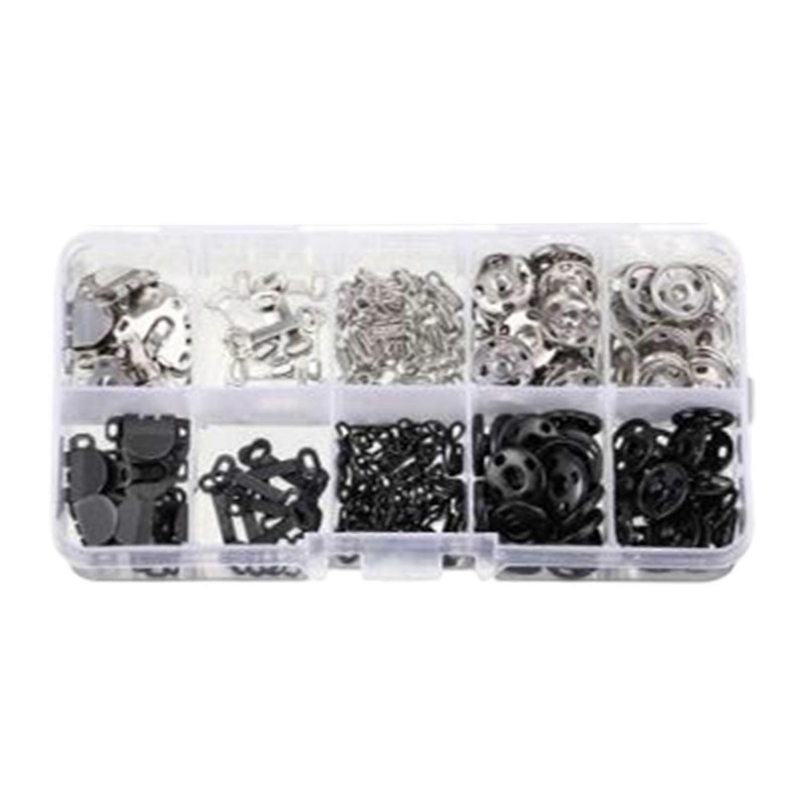 Sewing Hooks and Eyes Set Replacement Sturdy Rustproof DIY Sewing Snaps Kit for