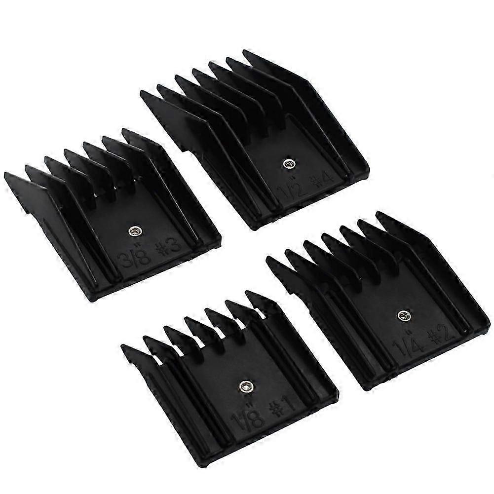 4 Pieces Professional A5 Style Hair Clipper Attachment Guard Guide Cutting Combs Set Compatible Classic Black