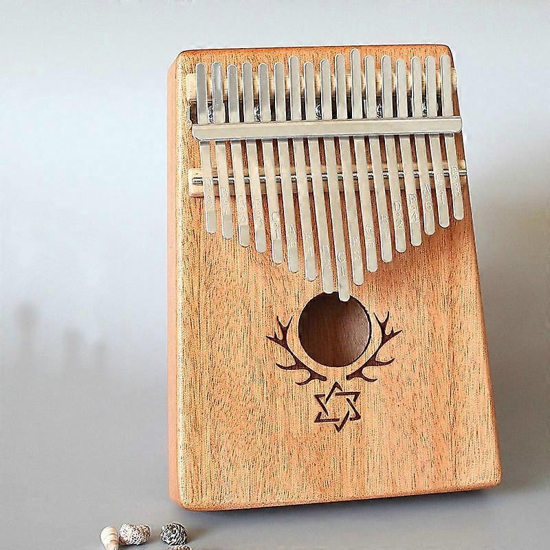 Piano à pouce portable Kalimba 17 tons, style :Acajou-étoile à six branches