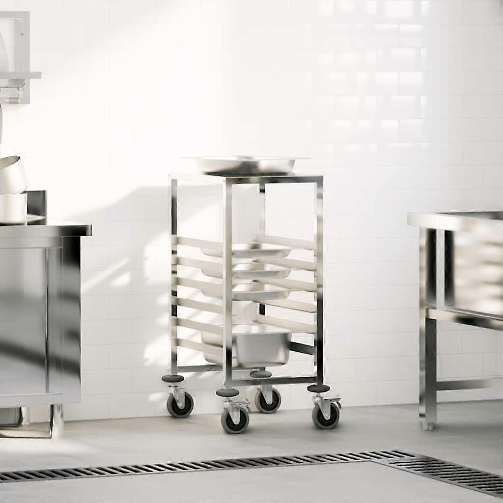 托盘推车，带 6 个 GN 容器 39x55x87 厘米不锈钢