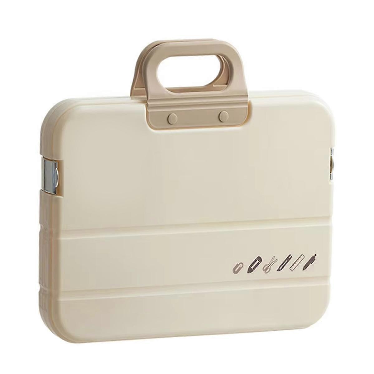 A4 Plastic File Folder with Lock Handle Portable Box File B