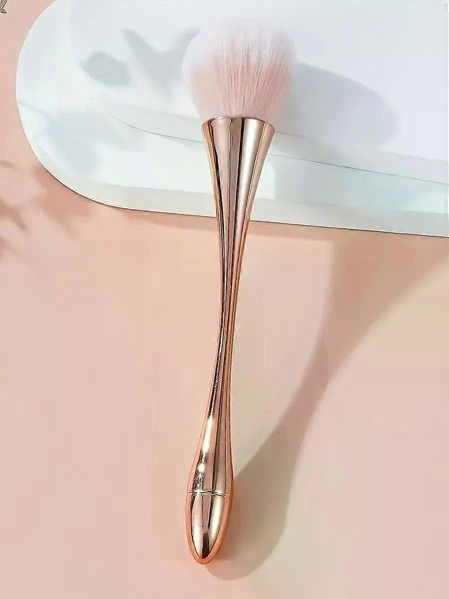 ローズゴールデンファンメイクアップブラシ、化粧ブラシルースパウダーブラシ、ハイライトブラシブラッシュブラシ-ソフトヘアメイク固定