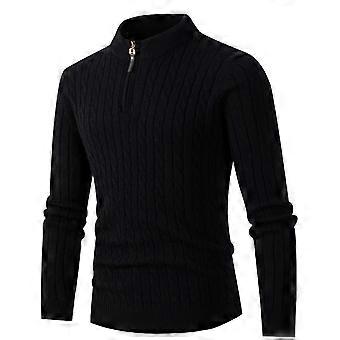 Men Sweaters 1/4 Zip Up Casual Turtleneck Pullover Polos Sweaters