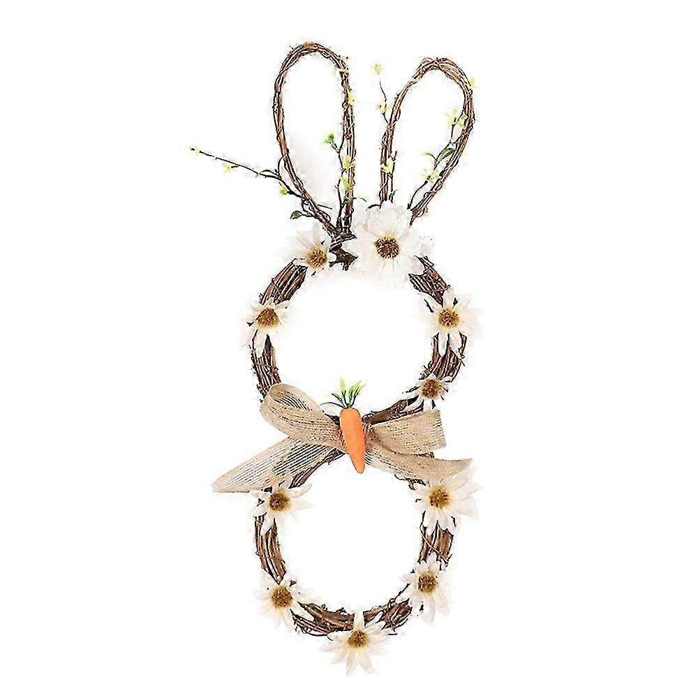 Handicrafts Easter Bunny Wreath for Spring and Easter Decor, Decorated with
