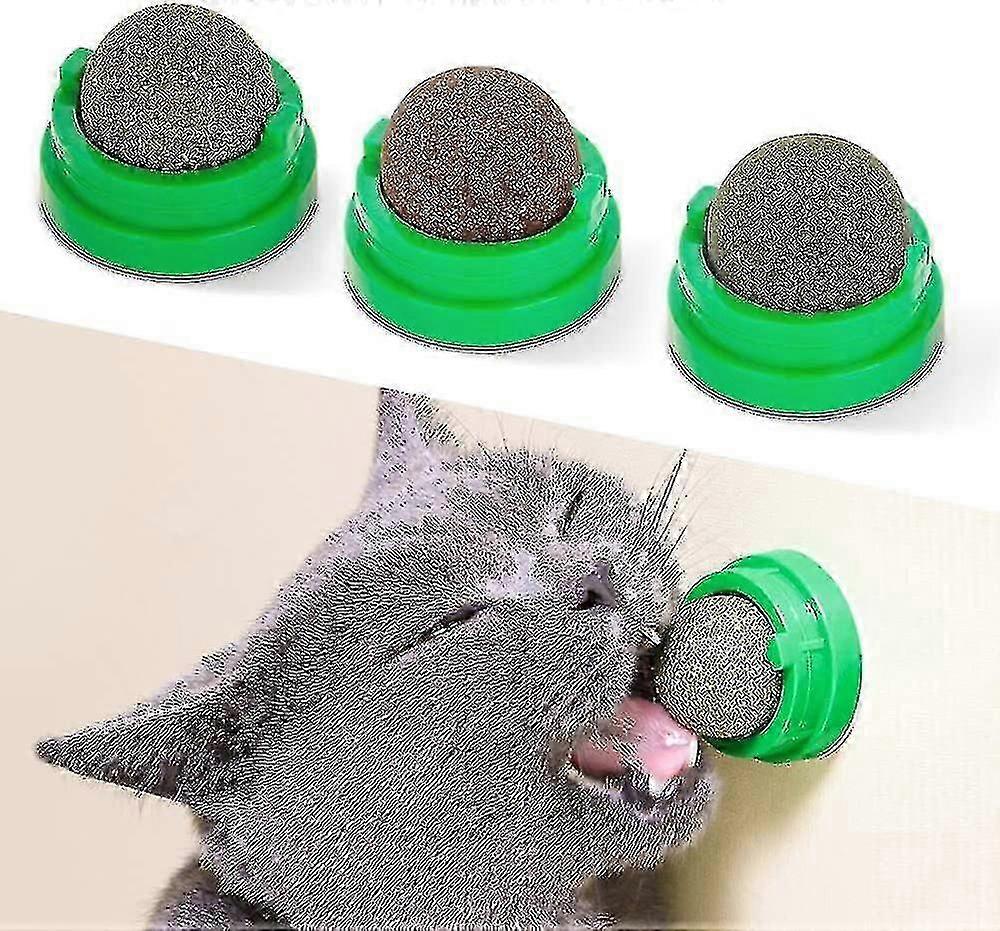 3 Silvervine Catnip Balls Edible Kitty Toys For Cats Licking Treats 3-Pack Natural Silvervine Material Interactive Toy