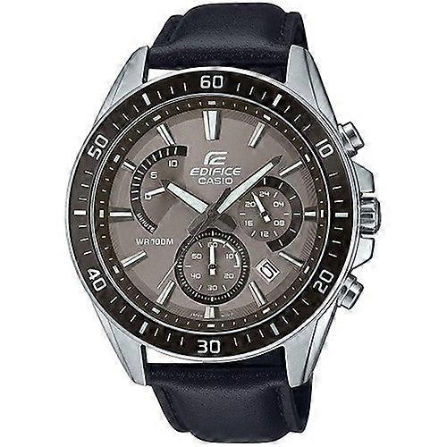 Casio Edifice Efr-552l-5avuef Men's Chronograph Watch With Brown Dial And Leather Strap
