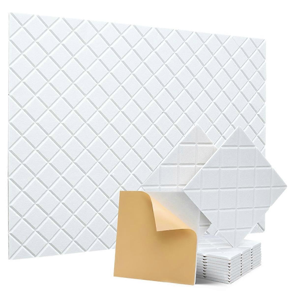 12Pack Acoustic Panels, 12x12x0.4In Sound Proof Foam Panels, White