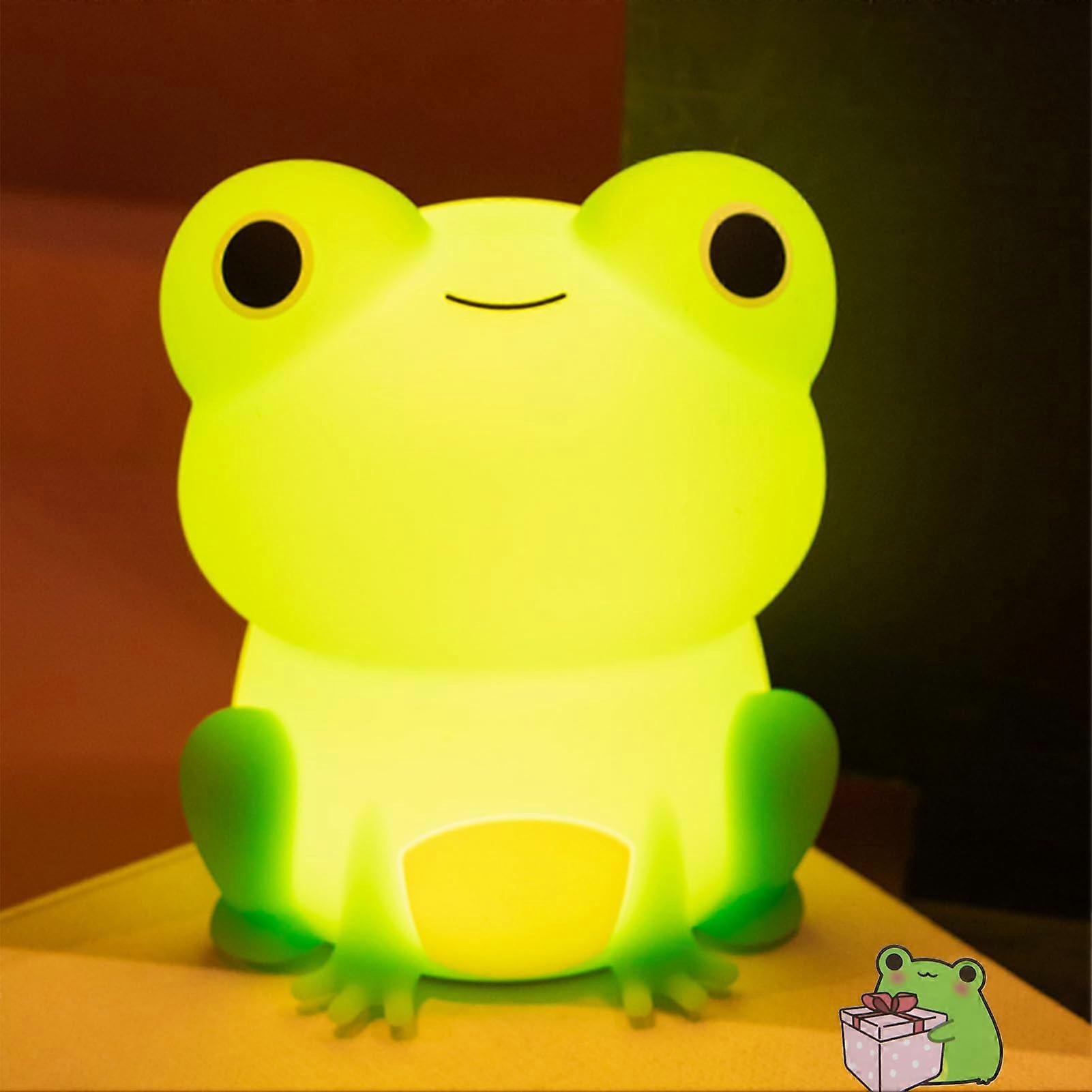 Frog Themed Night Light for Bedroom Decor - LED Lamp, Soft Glow, Child Friendly, Green Color, Adjustable Brightness