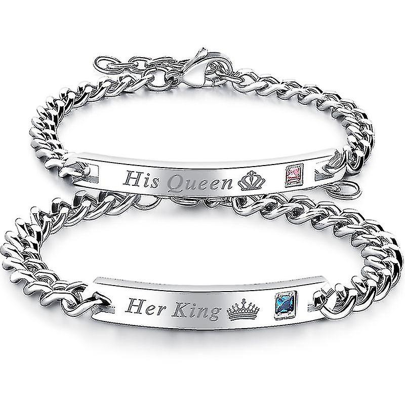 Couple Bracelets - Her King / His Queen