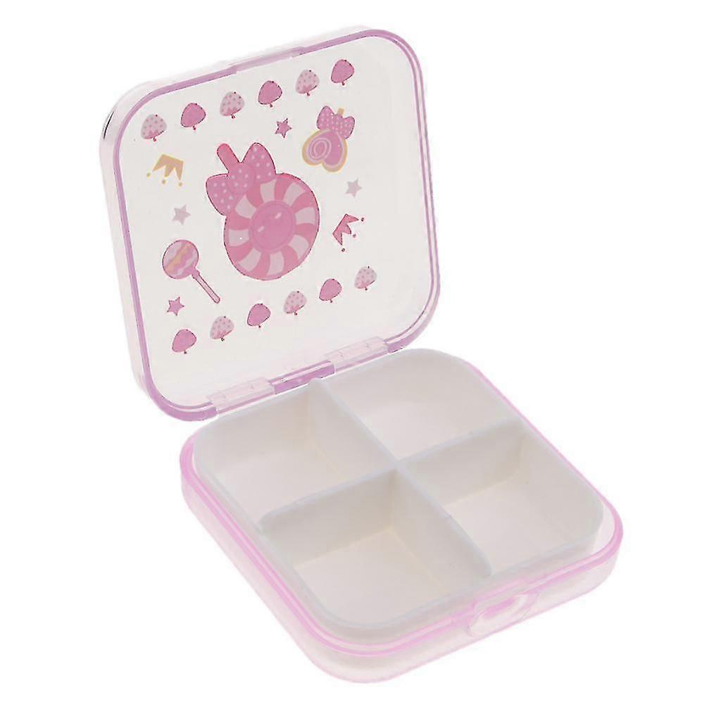 4 Slots Tablet Pill Box Medicine Storage Organizer Capsule Case Portable