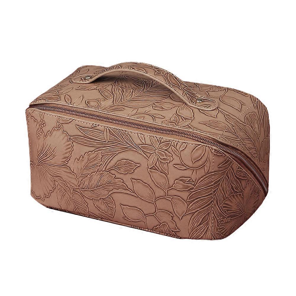 PU leather large capacity three-dimensional pattern makeup bag