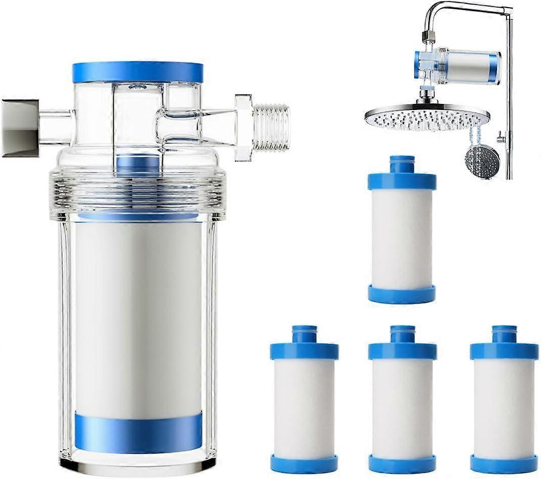 Shower Filter, Shower Head Filter Faucet Filter with Replaceable PP Cotton Filter Element Leak-Proof Gasket Pre Water Filter