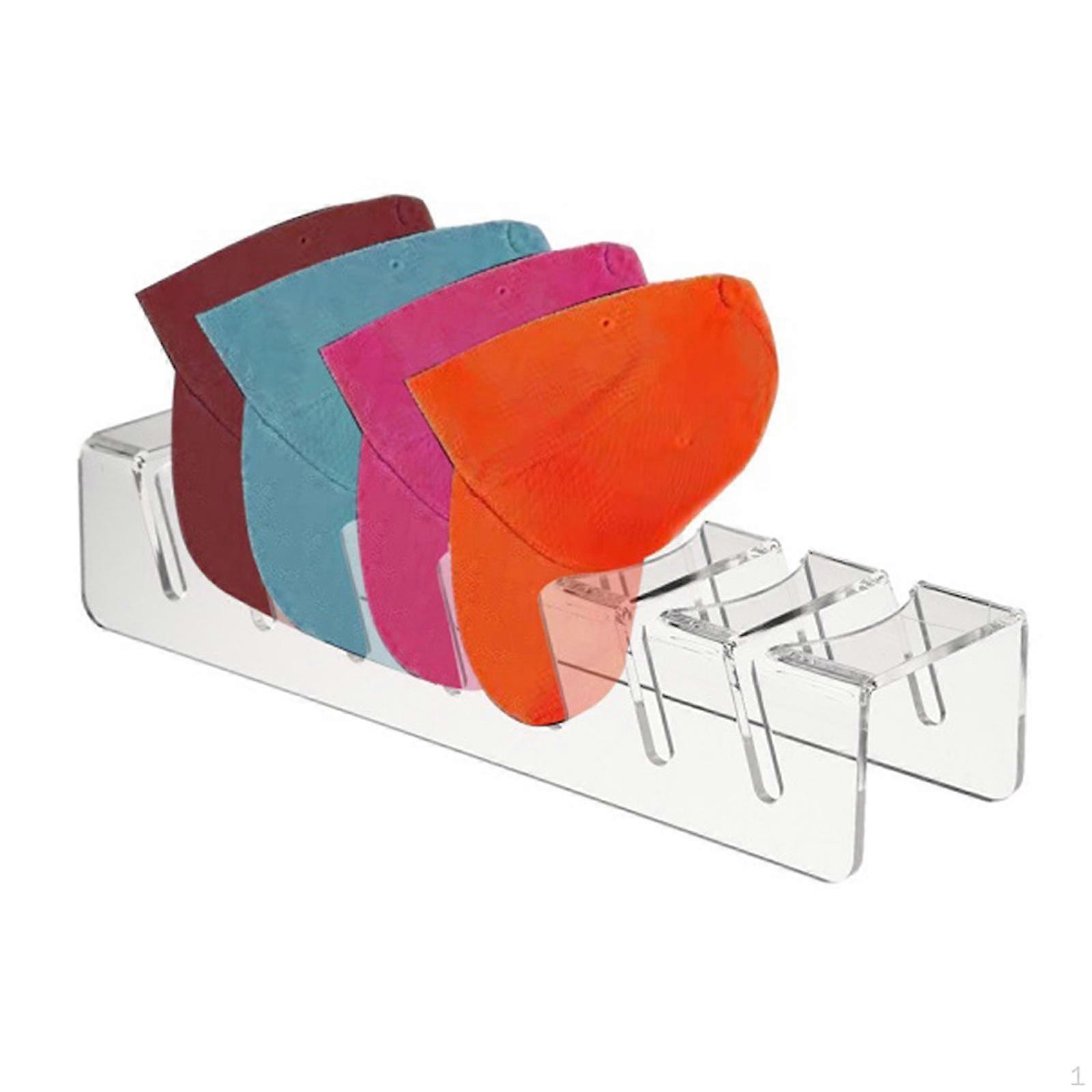 Baseball Cap Organizer, Hat Stand, No Installation, Holds 7 Hats, Desktop Acrylic Rack,