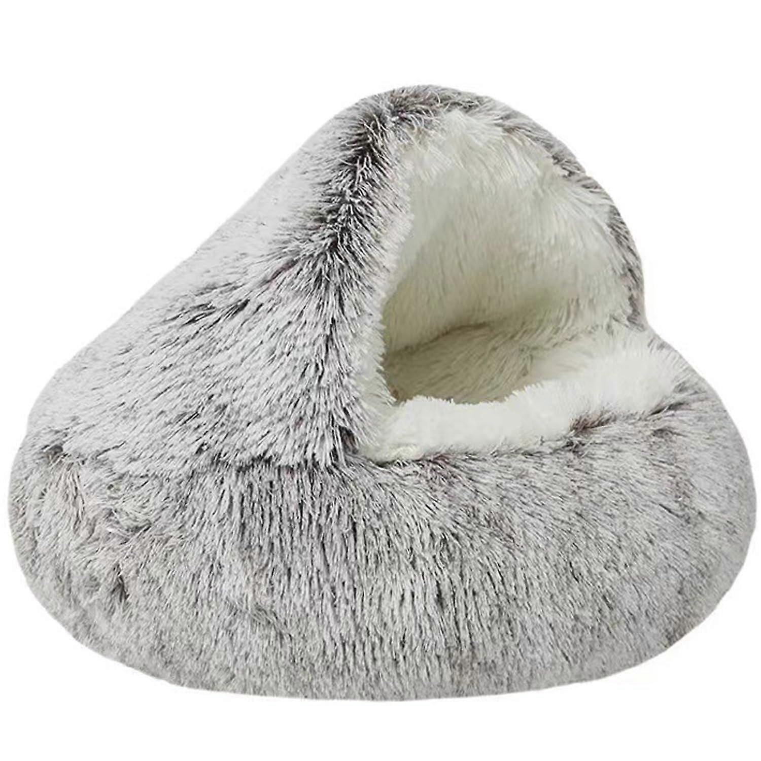 Caffè Cat Bed Round Plug Plush Cover-Switching Dog Beds Slip Slip Dip (24 pollici) 24 pollici Caffè
