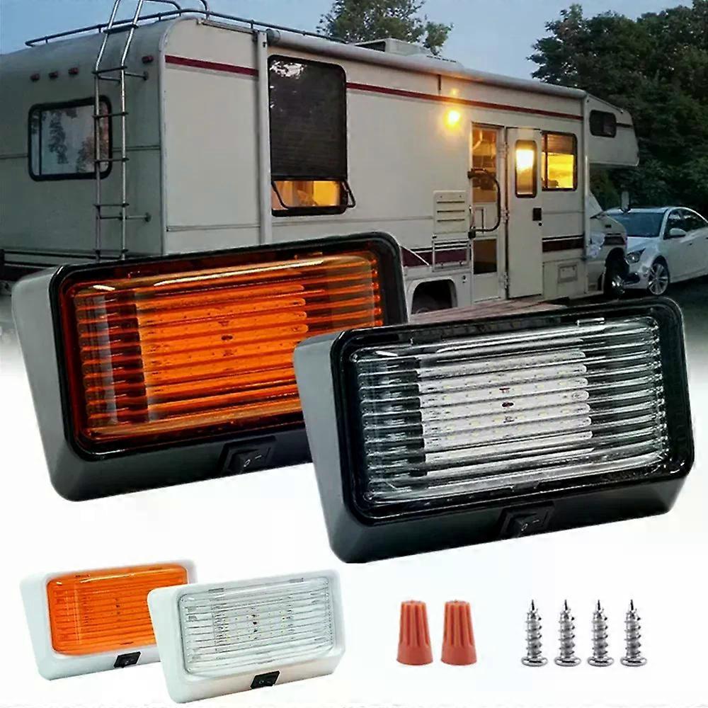 1套12V 24 LED房车露营拖车内饰灯天花板穹顶门廊外房车拖车壁灯