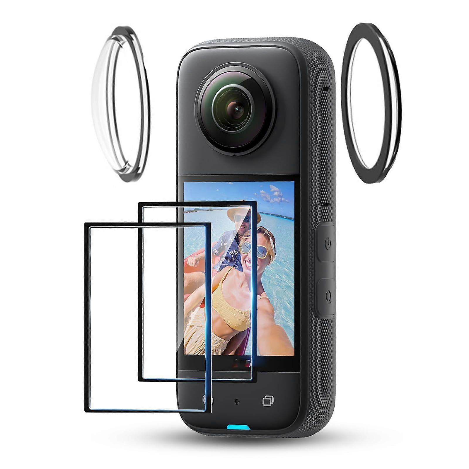 Insta360 ONE X3 Sticky Lens Guards Set, Lens Protector Cap Cover & Tempered Glass Screen Film for X3 Action Camera