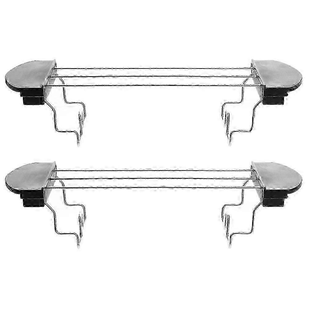 2 Piece Stainless Steel Toast Rack with Grilling Accessory for Toaster and Warming
