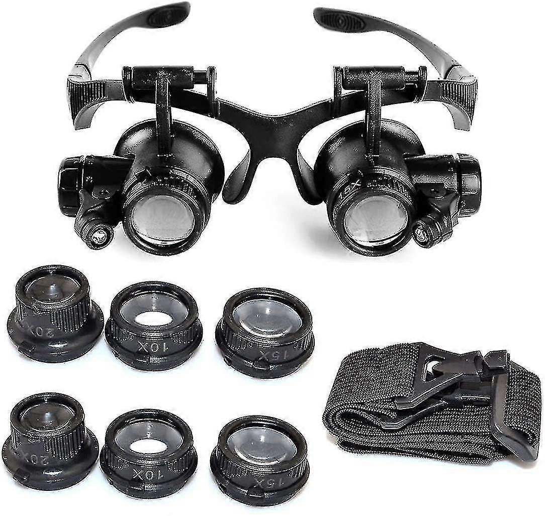 10x 15x 20x 25x Magnification, Adjustable Led Light Loupe For Jewelers Watchmakers