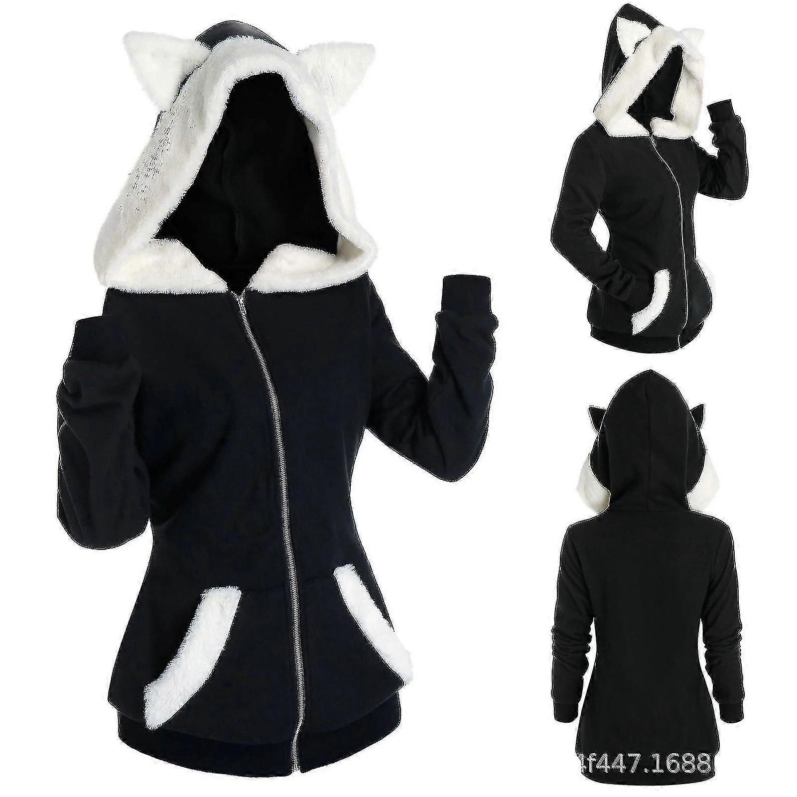 Cat Ears Hooded Plush Sweater