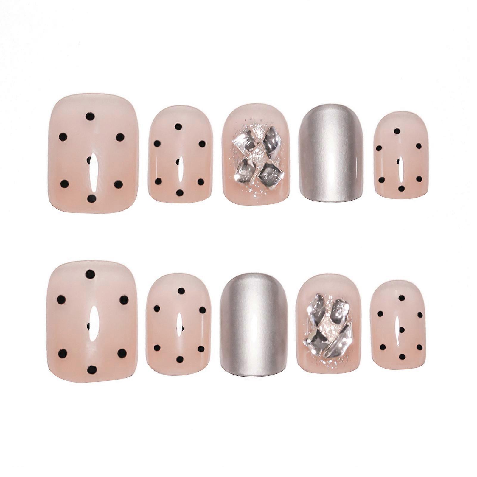 Gradient Glossy Artificial Nails with Comfortable Touch Natural Nails
