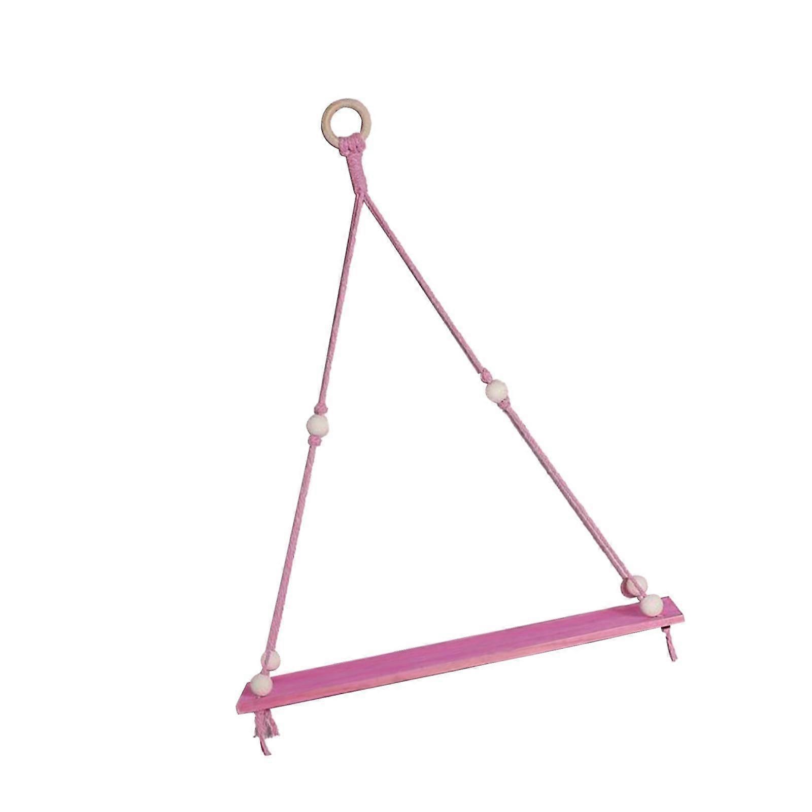 Wall Floating Shelf Rope Shelf Indoor Window Organizer Hanging Wooden Shelf