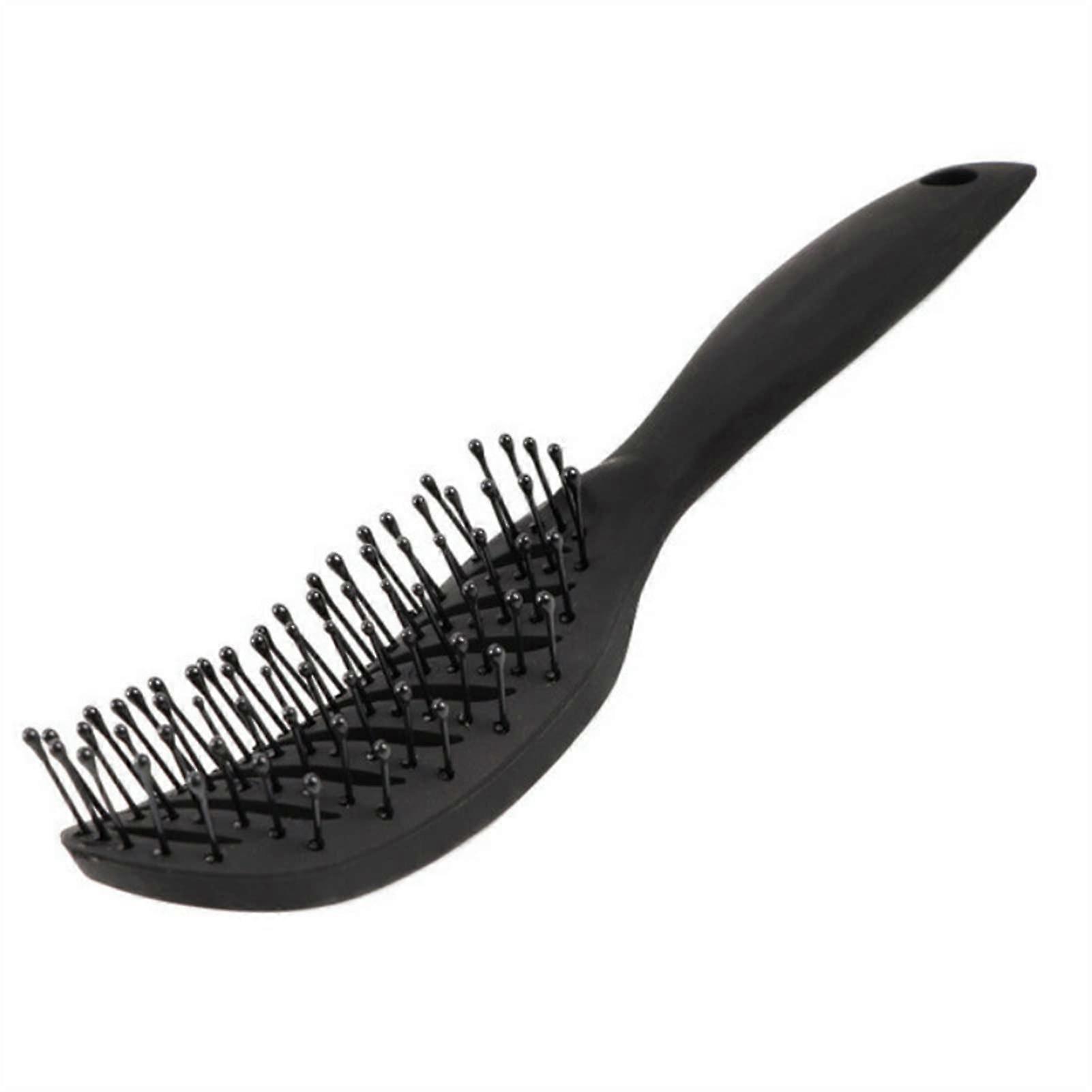 Hair Straightener Comb with Antistatic Technology, Curved Frosted Handle, Massage Styling Tool for All Hair Types