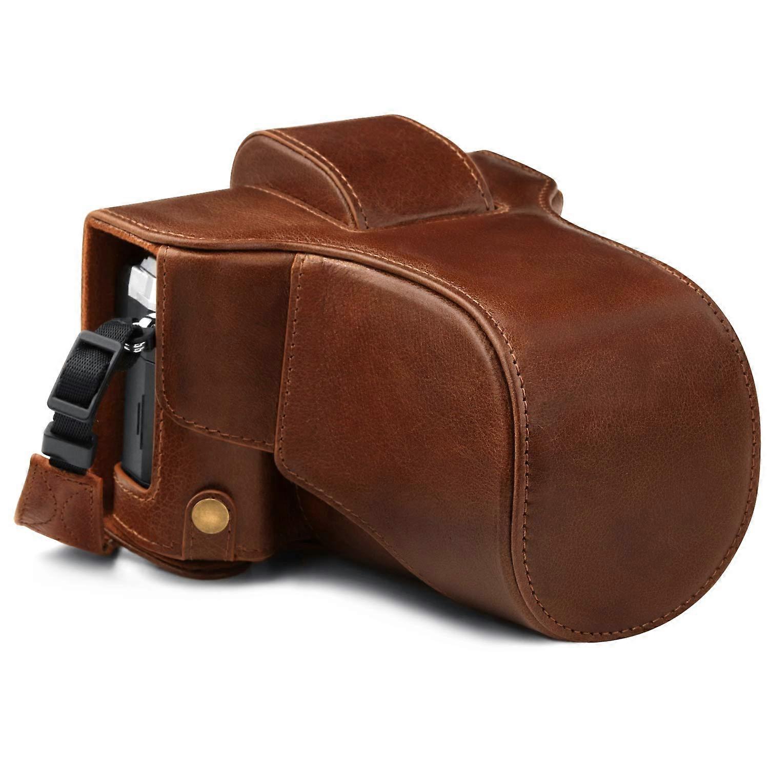 MG1863 Ever Ready Leather Camera Case Compatible With Olympus Om-D E-M5 Mark Iıı - Brown
