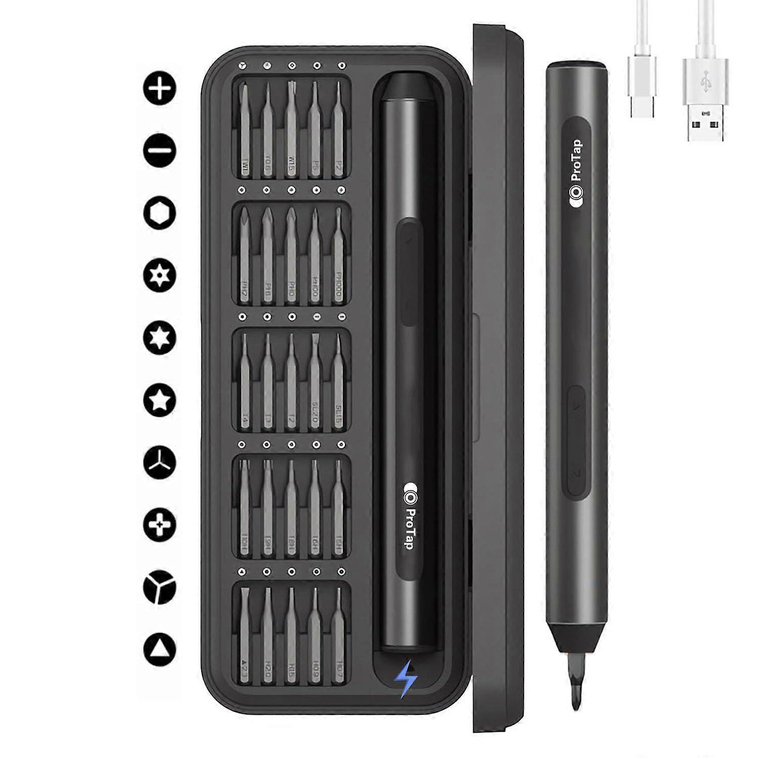 Electric Precision Screwdriver Set With Magnetic Bits And Storage For Phones, Cameras, Laptops, Watches | 25 S2 Bits