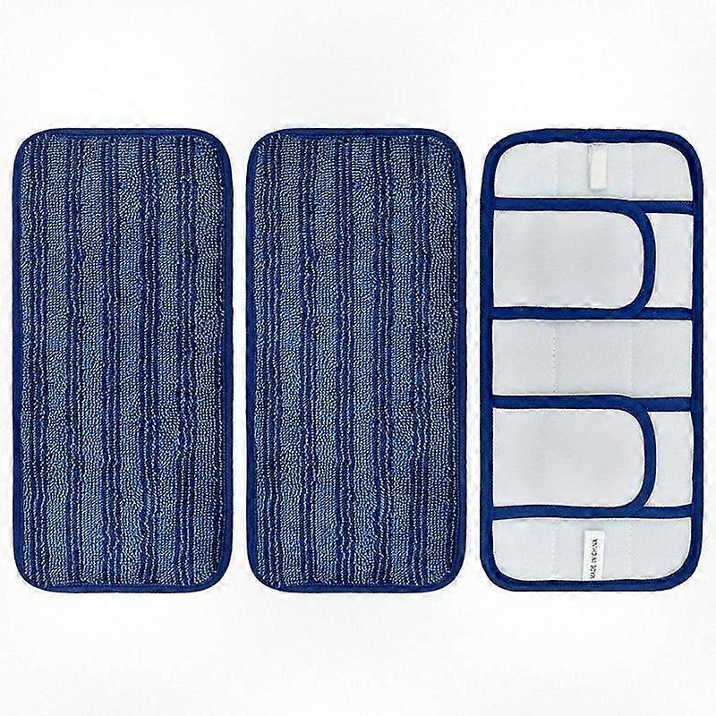 Set of 3 Washable Microfiber Mop Pads for 12-Inch Cleaning Mops, Reusable Wet and Dry Cloths, Compatible with Standard Sweepers