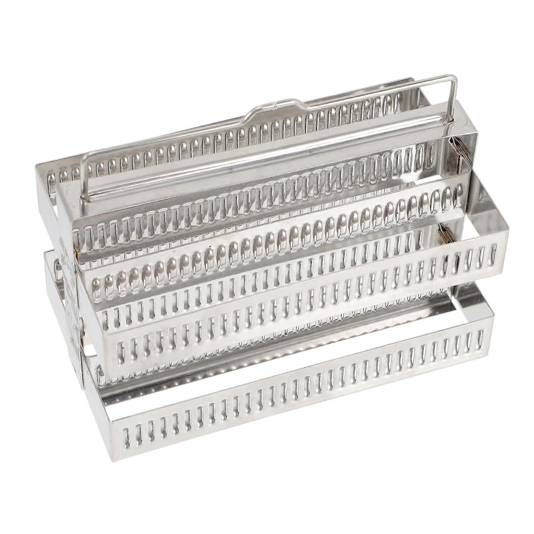 Stainless Slide Rack 60 Positions Microscope Slide Drying Rack Glass Slides Holder Biology Lab Accessory Constructi