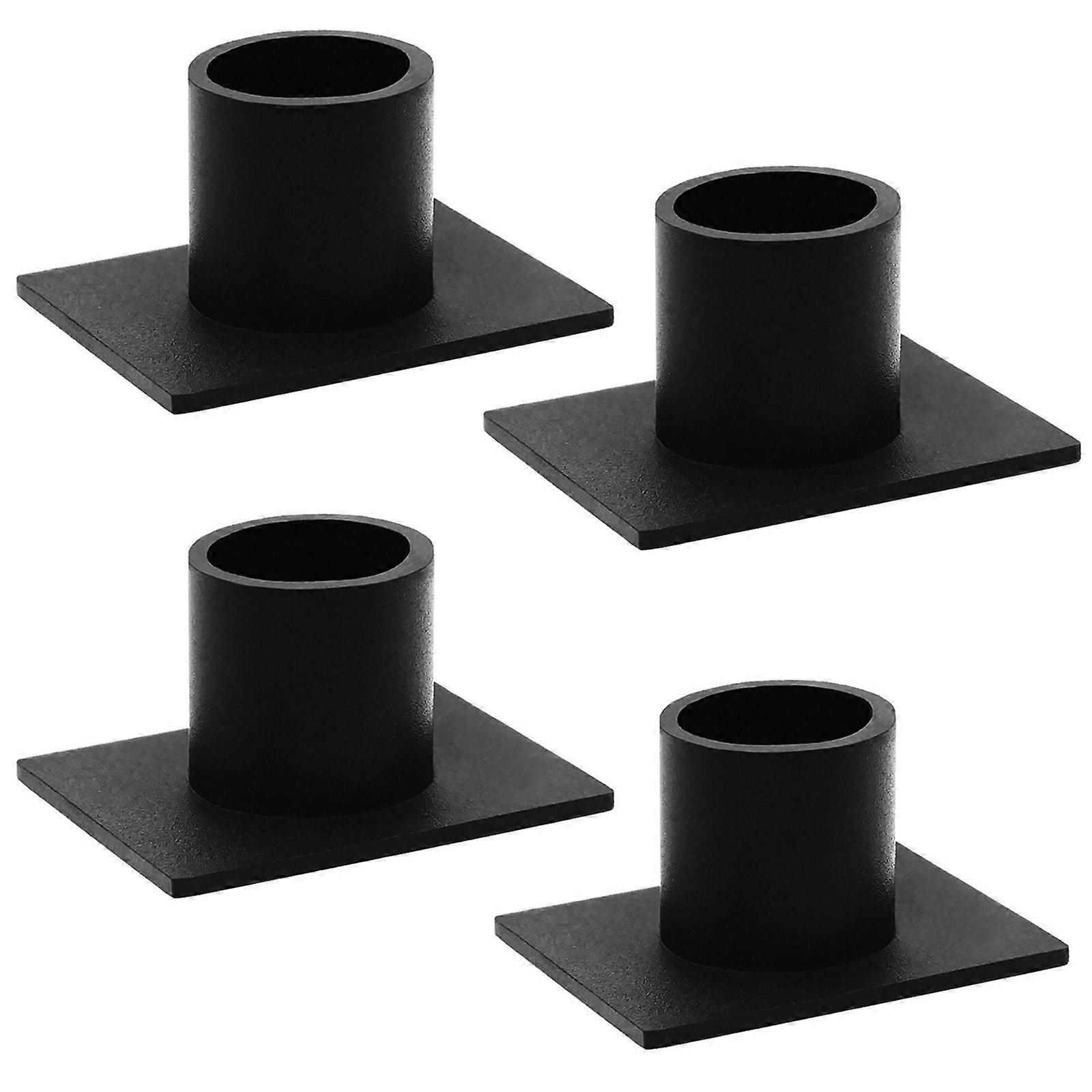 Candlesticks - Set of 4 (square candlesticks) - Black