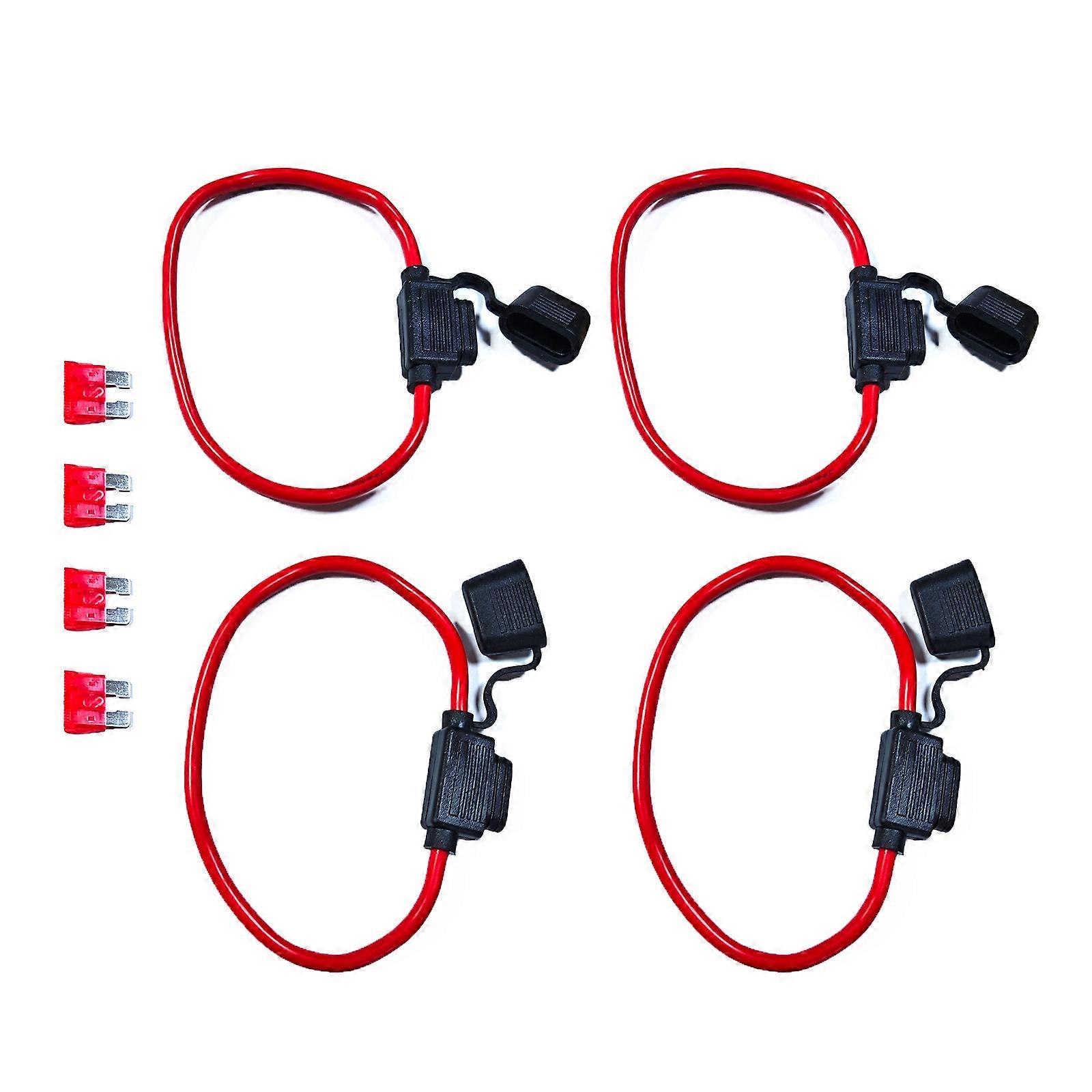 4Pcs Practical 12V Inlines Fuses Holders With 40A Standard Fuses for Automotive And Marine Circuit Protective Use