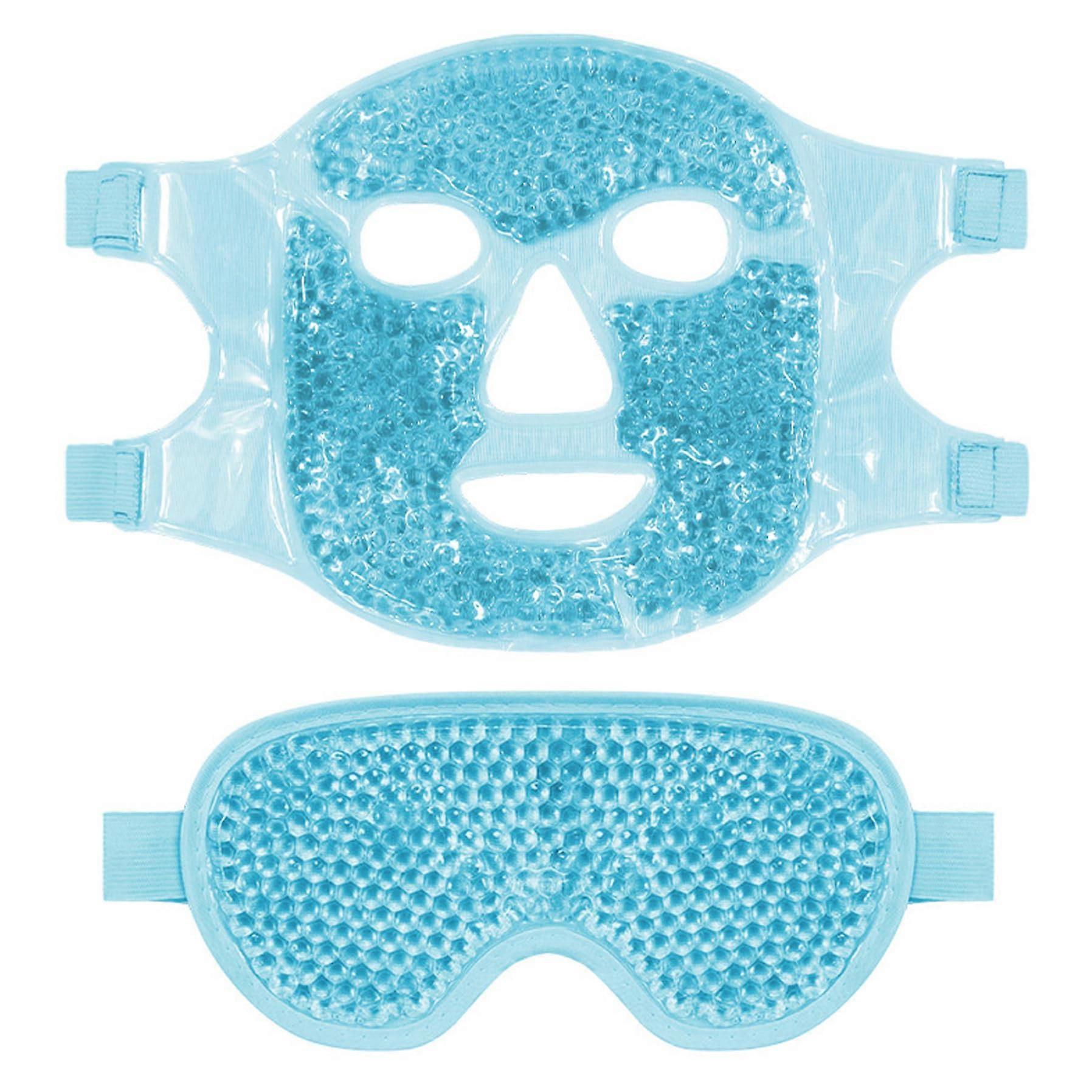 Cooling Ice Face Eye Mask for Reducing Puffiness Reusable Hot and Cold Compress Facial Eye Pack with Soft Plush Backing for Migraines Masks