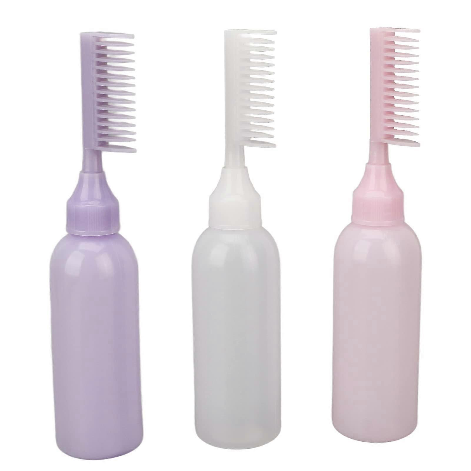 Hair Dye Bottle Root Comb Applicator Set 3 Pcs For Hairdressing Salons