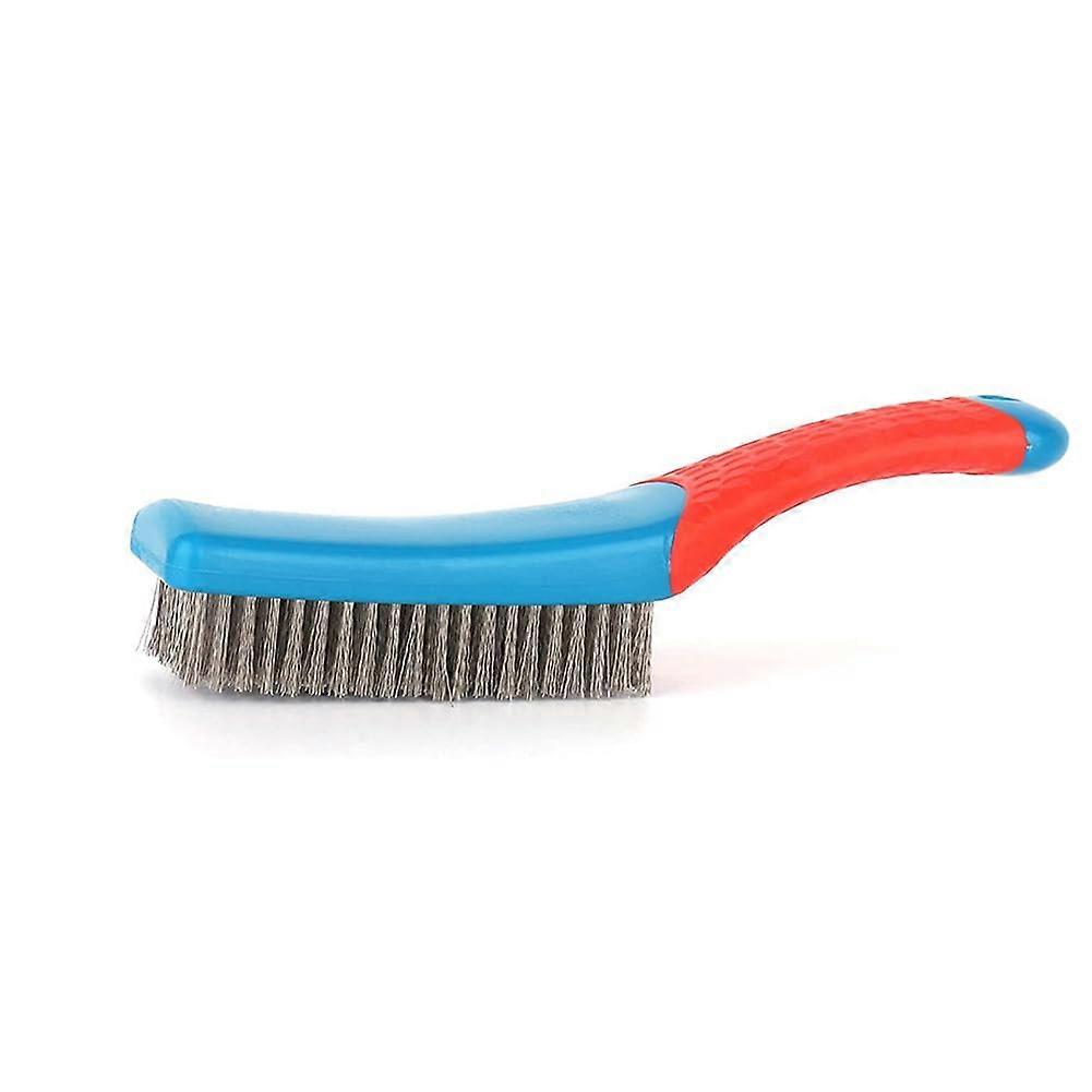 Small wire brush, stainless steel wire scratch brush, wire brushes with curved handle for painters, mechanics, DIY enthusiasts