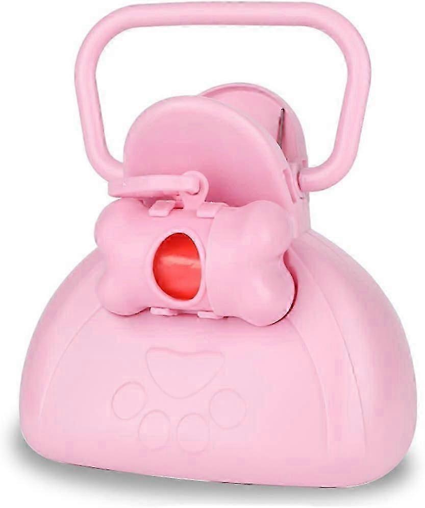 Pet Pooper Scooper, Taşınabilir Köpek Kakası Scooper Sıhhi Köpek Atıkları Çanta Dispenseri ile Pick-Up, pembe