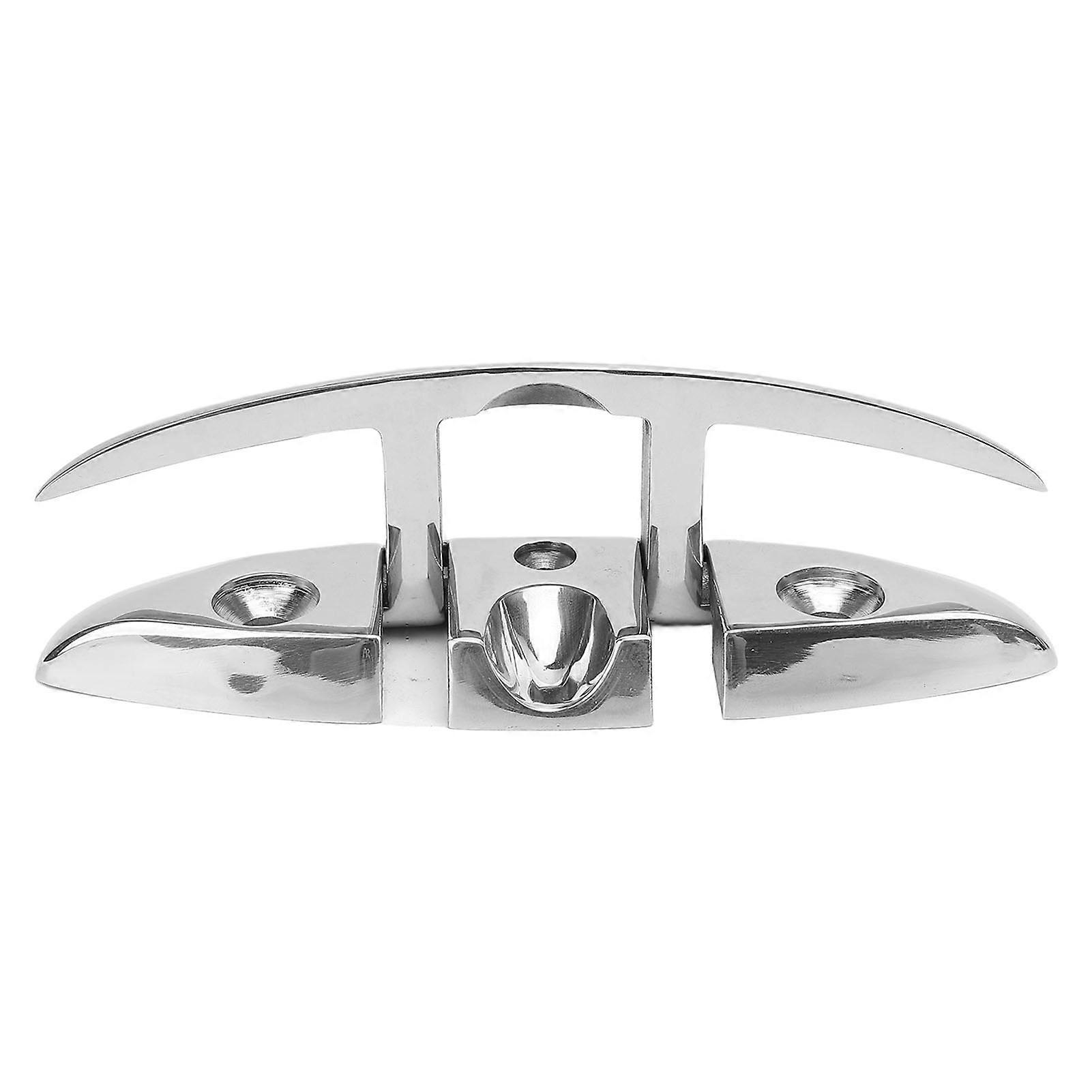 15cm Folding Boat Dock Cleat 316 Stainless Steel Secure Mount Polished Folding Dock Cleat for RV Yacht Cargo Outboard