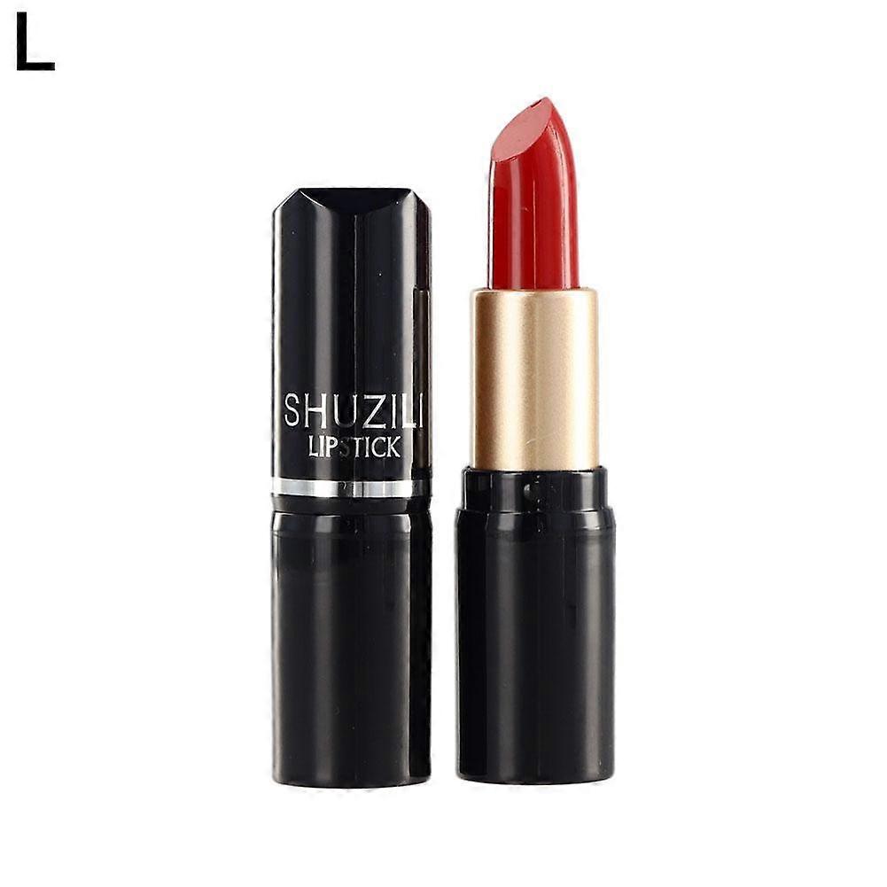 12# Coral Red (L)$ Shuzili round tube lipstick lip balm moisturizing easy to color not easy to fade cosmetics