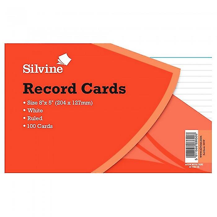 Silvine Large Record Cards Pencil Feint 100 Sheets